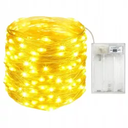 Łańcuch świąteczny 50 LED BIAŁY CIEPŁY Girlanda Lampki 2700K 5m 3xAA-5904703011118
