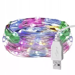 LAMPKI LED ŚWIĄTECZNE ŁAŃCUCH GIRLANDA CHOINKA USB 100led 10m RGB-5904703011187