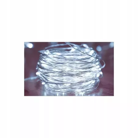 LED 100 DIOD 10M USB BIAŁE ZIMNE LAMPKI DEKORACYJNE-5904703011170