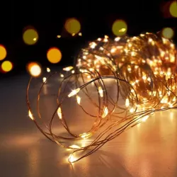 Łańcuch świąteczny 100 LED BIAŁY CIEPŁY Girlanda Lampki 2700K 10m USB-5904703011163