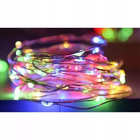 Lampki led świąteczne żyłka 2m kolorowe na baterię 3xLR44 3629-5904703011071