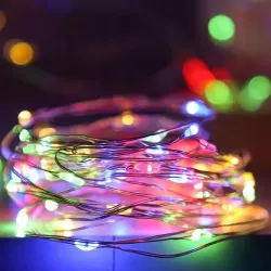 Lampki led świąteczne żyłka 2m kolorowe na baterię 3xLR44 3629-5904703011071