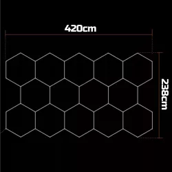 Lampa LED Hexagon Sufitowa Panel Oświetlenie Do Garaż Warsztat 420x238 cm-5904703024620