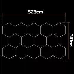 Lampa LED Hexagon XXL Sufitowa Panel Oświetlenie Do Garażu 523x301 cm-5904703024637