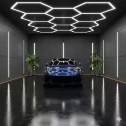 Lampa LED Hexagon Sufitowa Panel Oświetlenie Do Garaż Warsztat 419x301 cm-5904703024613