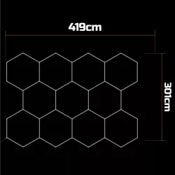 Lampa LED Hexagon Sufitowa Panel Oświetlenie Do Garaż Warsztat 419x301 cm-5904703024613