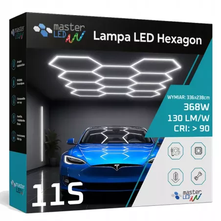 Lampa LED Hexagon Sufitowa Panel Oświetlenie Do Garaż Warsztat 336x238 cm-5904703024606