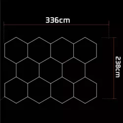 Lampa LED Hexagon Sufitowa Panel Oświetlenie Do Garaż Warsztat 336x238 cm-5904703024606