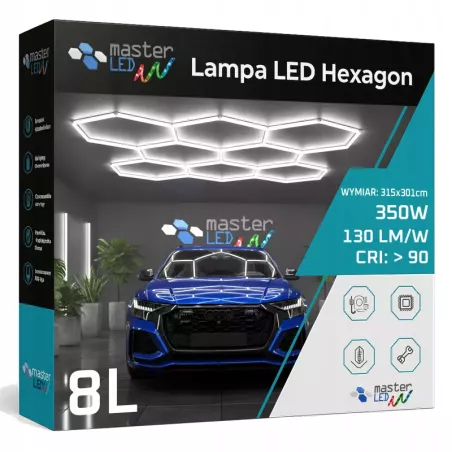 Lampa LED Hexagon XXL Sufitowa Panel Oświetlenie Do Garażu 315x301 cm-5904703024590