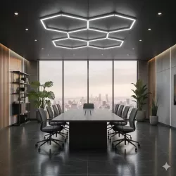Lampa LED Hexagon Sufitowa Panel Oświetlenie Do Garaż Warsztat 252x238 cm-5904703024583