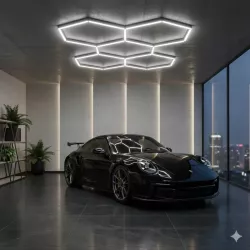 Lampa LED Hexagon Sufitowa Panel Oświetlenie Do Garaż Warsztat 252x238 cm-5904703024583