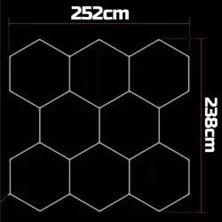 Lampa LED Hexagon Sufitowa Panel Oświetlenie Do Garaż Warsztat 252x238 cm-5904703024583