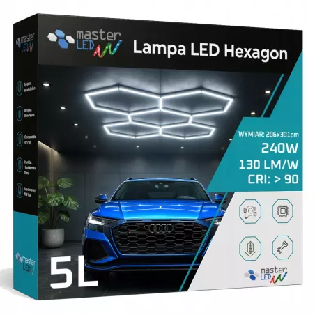 Lampa LED Hexagon XXL Sufitowa Panel Oświetlenie Do Garażu 301x206 cm-5904703024576