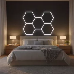 Lampa LED Hexagon XXL Sufitowa Panel Oświetlenie Do Garażu 301x206 cm-5904703024576