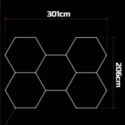 Lampa LED Hexagon XXL Sufitowa Panel Oświetlenie Do Garażu 301x206 cm-5904703024576