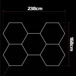 Lampa LED Hexagon Sufitowa Panel Oświetlenie Do Garaż Warsztat 168x238 cm-5904703024569