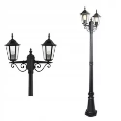 Słupek oświetleniowy 2x Victoria (podwójna) E27 237,5 cm czarny-5904703007227