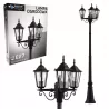Słupek oświetleniowy lampa ogrodowa latarnia E27 3x218,5 cm czarny-5904703007234