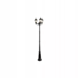 Słupek oświetleniowy lampa ogrodowa latarnia E27 3x218,5 cm czarny-5904703007234