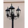 Słupek oświetleniowy lampa ogrodowa latarnia E27 3x218,5 cm czarny-5904703007234
