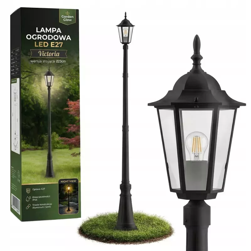 Lampa LED Ogrodowa stojąca zewnętrzna lampion SŁUP E27 Słupek-5904703007210