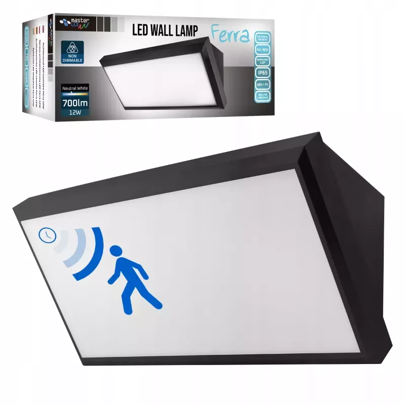 Kinkiet zewnętrzny lampa ogrodowa LED 12W CZUJNIK RUCHU elewacyjna ścienna-5904703025221