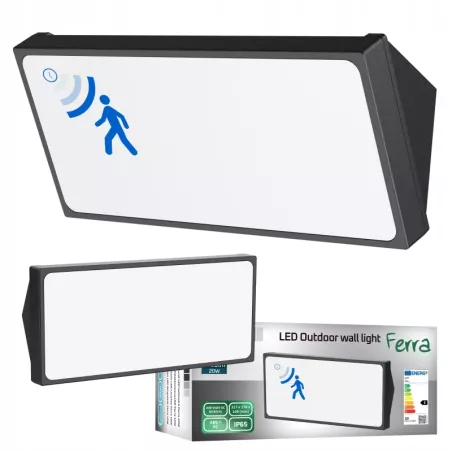 Kinkiet zewnętrzny lampa ogrodowa LED 20W CZUJNIK RUCHU elewacyjna ścienna-5904703025238
