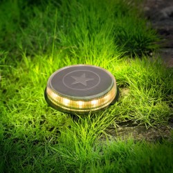 Lampka solarna wbijana trawnikowa duża XL 12cm barwa ciepła 3200k - 8433325211578