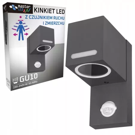 Kinkiet zewnętrzny LED lampa CZUJNIK RUCHU gu10 ogrodowa elewacyjna ścienna-5908263380790