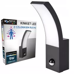 Kinkiet zewnętrzny LED 9W lampa ogrodowa CZUJNIK RUCHU elewacyjna ścienna-5908263383906
