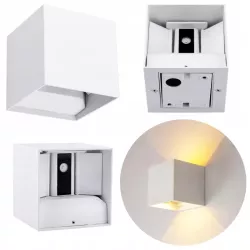 Kinkiet ogrodowy zewnętrzny biały lampa elewacyjna zintegrowane źródło LED-5908263384057