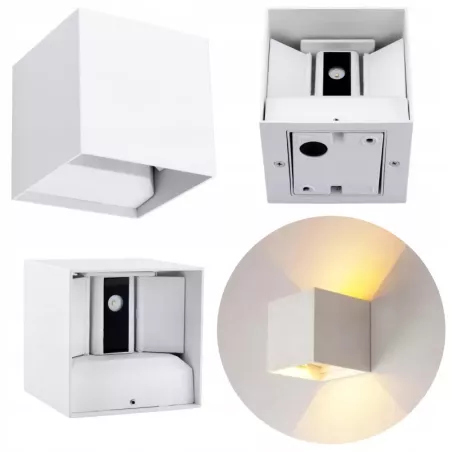 Kinkiet ogrodowy zewnętrzny biały lampa elewacyjna zintegrowane źródło LED-5908263384057