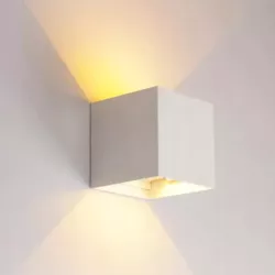 Kinkiet ogrodowy zewnętrzny biały lampa elewacyjna zintegrowane źródło LED-5908263384057
