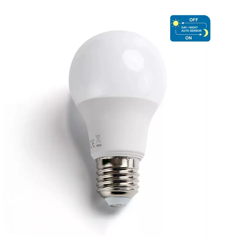Żarówka LED A60 E27 8W ciepła z czujnikiem zmierzchu - 8433325211639
