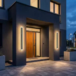 Kinkiet czarny ogrodowy elewacyjny na dom taras balkon zintegrowany 22W 100-5904703029069