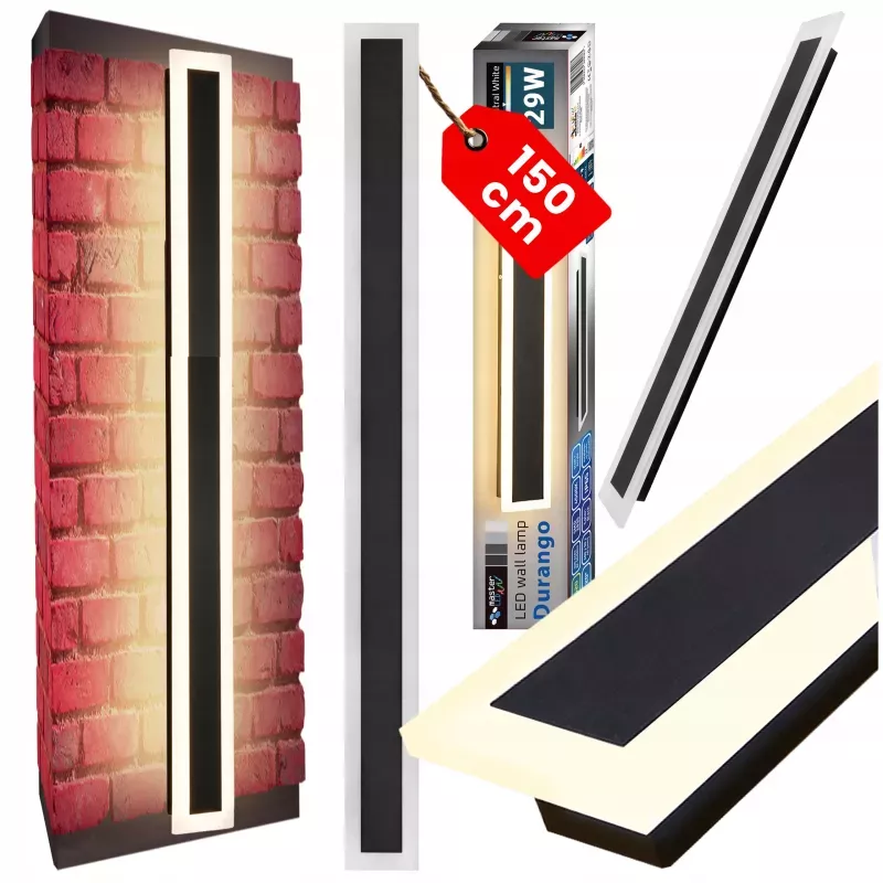 Oprawa kinkiet ogrodowy lampa elewacyjna zintegrowany LED 29W 150cm 4500K-5904703029083