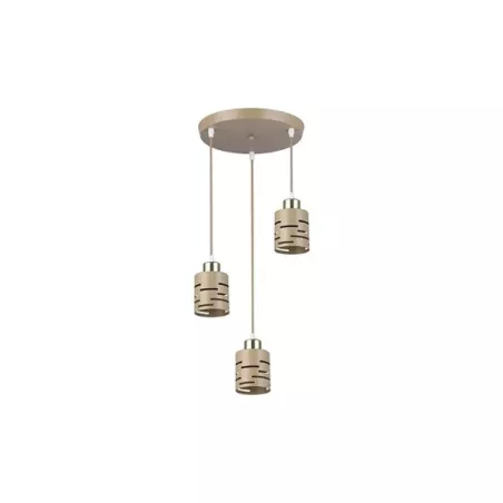 Oprawa wisząca E27 Elen x3 okrągła beż+złota-5904703030140