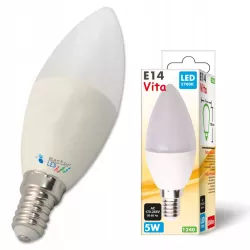Żarówka LED świecowa E14, 5W - biała ciepła-5908263384859