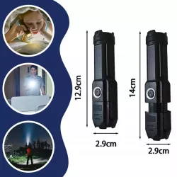 LATARKA SZPERACZ LED MOCNA AKUMULATOROWA USB TAKTYCZNA ZOOM SURVIVAL KABEL-5904703009115