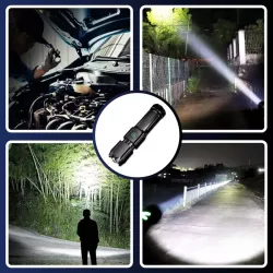 LATARKA SZPERACZ LED MOCNA AKUMULATOROWA USB TAKTYCZNA ZOOM SURVIVAL KABEL-5904703009115