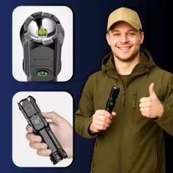 LATARKA SZPERACZ LED MOCNA AKUMULATOROWA USB TAKTYCZNA ZOOM SURVIVAL KABEL-5904703009115