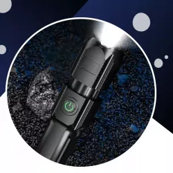 LATARKA SZPERACZ LED MOCNA AKUMULATOROWA USB TAKTYCZNA ZOOM SURVIVAL KABEL-5904703009115