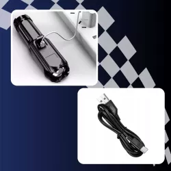 LATARKA SZPERACZ LED MOCNA AKUMULATOROWA USB TAKTYCZNA ZOOM SURVIVAL KABEL-5904703009115