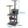 Duże drzewko dla kota drapak 6-Poziomowy 125 cm z hamakiem I domkiem - 8719138145409