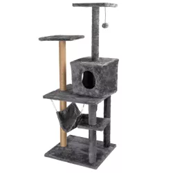 Duże drzewko dla kota drapak 6-Poziomowy 125 cm z hamakiem I domkiem - 8719138145409