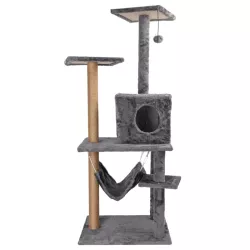Duże drzewko dla kota drapak 6-Poziomowy 125 cm z hamakiem I domkiem - 8719138145409