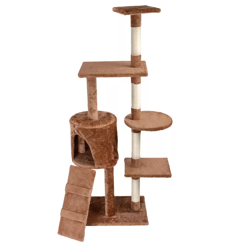 Duże drzewko dla kota drapak 5-Poziomowy 136 cm z myszką I domkiem - 8719138145393