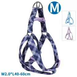 Szelki dla psa w Kratkę - Rozmiar M (40-60 cm) - Kolorowe - 8719138146307