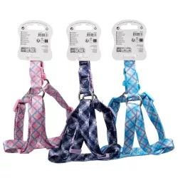 Szelki dla psa w Kratkę - Rozmiar M (40-60 cm) - Kolorowe - 8719138146307