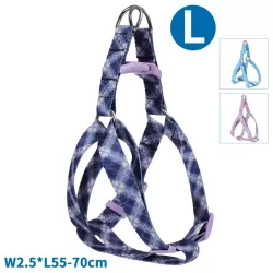 Szelki dla psa w Kratkę - Rozmiar L (55-70 cm) - Kolorowe - 8719138146314